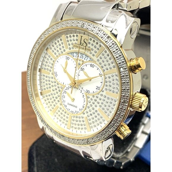 Joshua & Sons Men's Watch JS56 Quartz Chronograph Two Tone Stainless Ste… - Picture 12 of 13